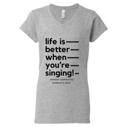 D3 - Gildan 64V00L Women's Softstyle V-Neck T-Shirt Thumbnail